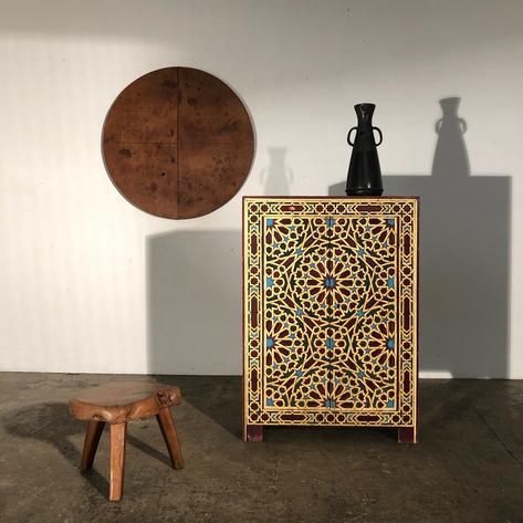 Painted moorish cabinet 
