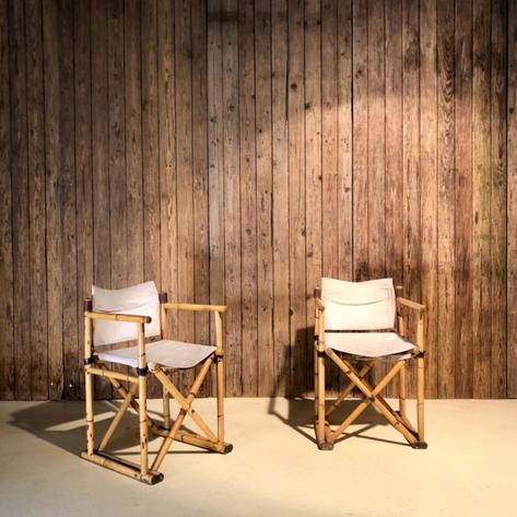 Pair Folding safari chairs