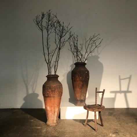 Pair of 1920 terra cotta planters 