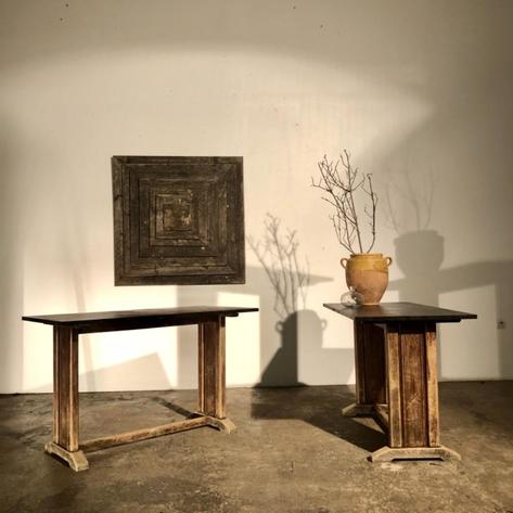 Pair of 1930 bistrot tables 