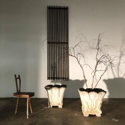 Pair of 1950 concrete planters 