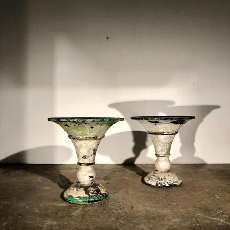 Pair of 1950 concrete planters 