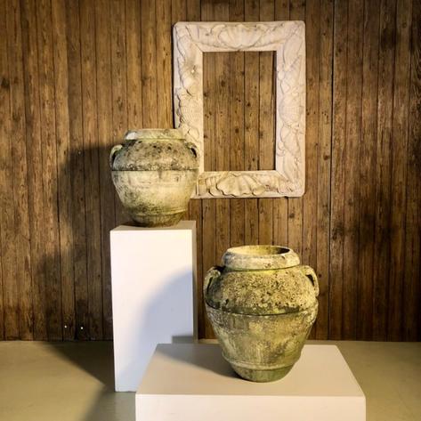 Pair of 1950 concrete planters 