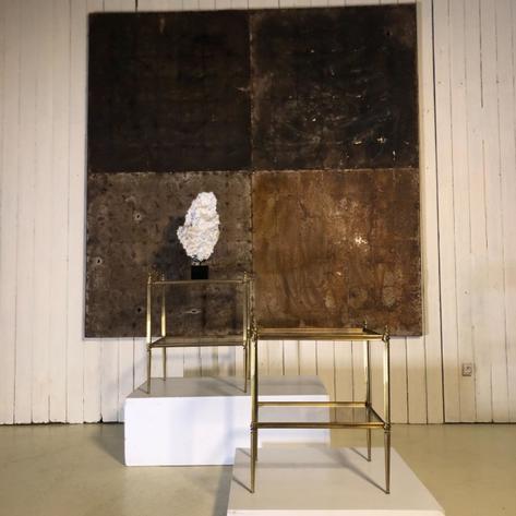 Pair of 1950 copper side tables 