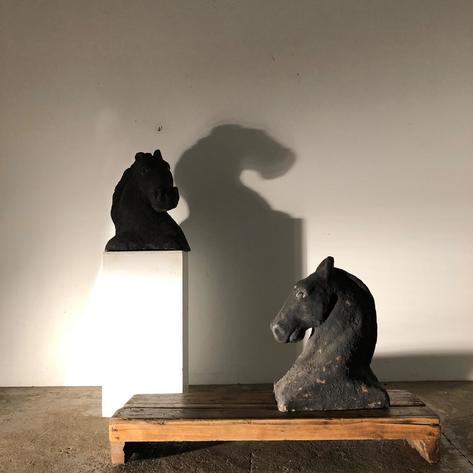 Pair of 1950 fiberglass theaters horse heads