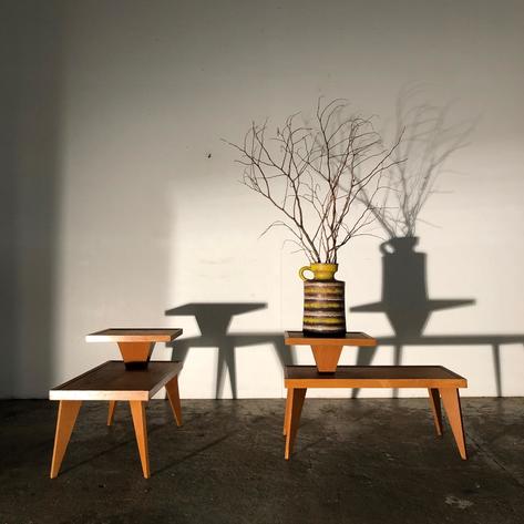 Pair of 1950 reconstruction side table