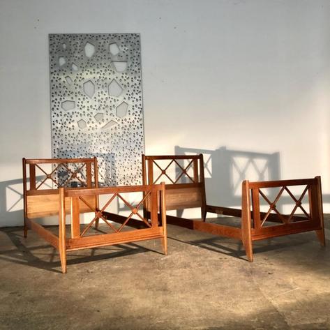 Pair of 1950 simple beds