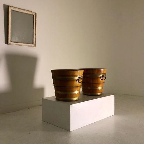 Pair of 1950 wooden planters 