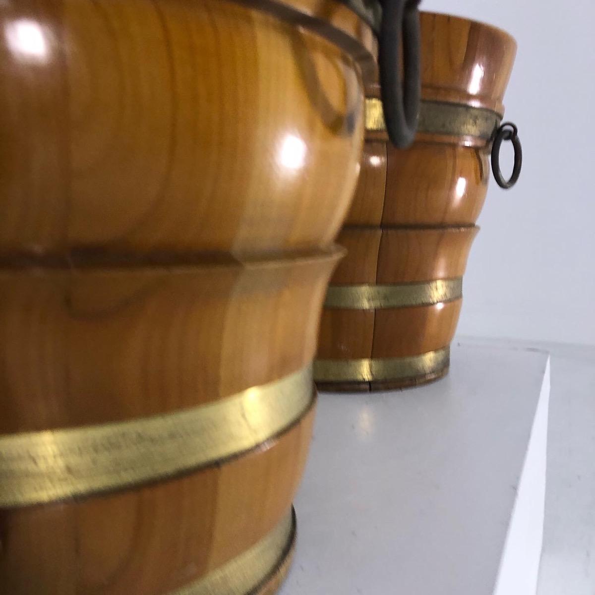 Pair of 1950 wooden planters 