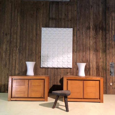 Pair of 1960 elm wood cabinets 