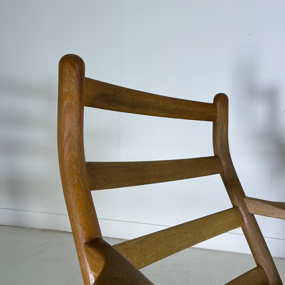 Pair of 1960 large oak armchairs 