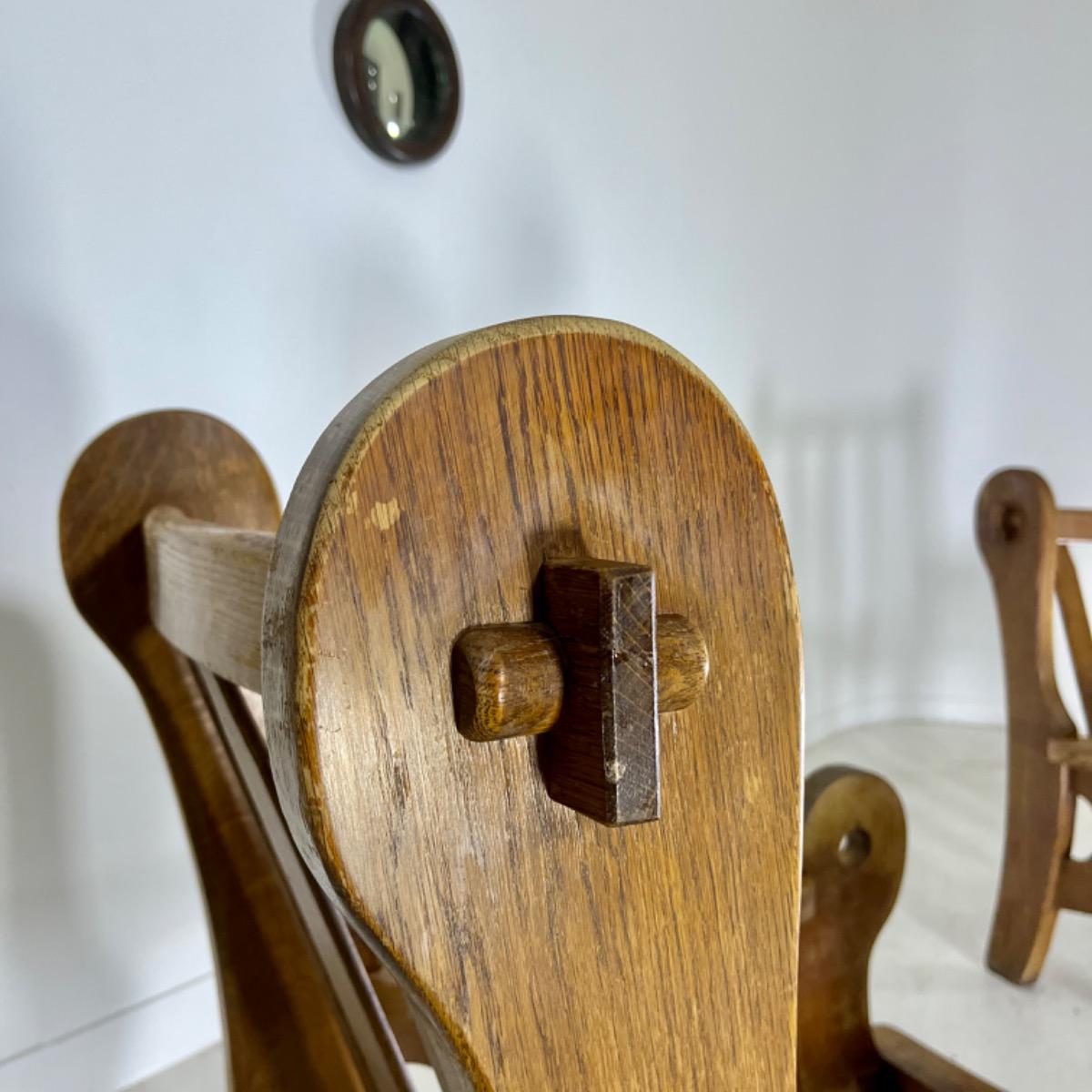 Pair of 1960 modern rustic armchairs 