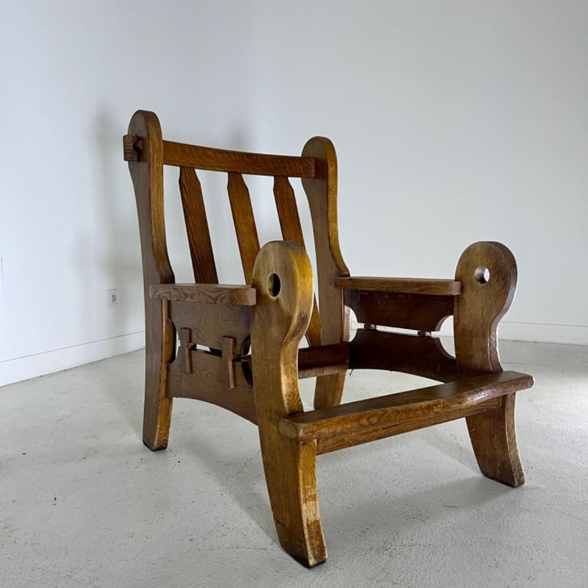 Pair of 1960 modern rustic armchairs 