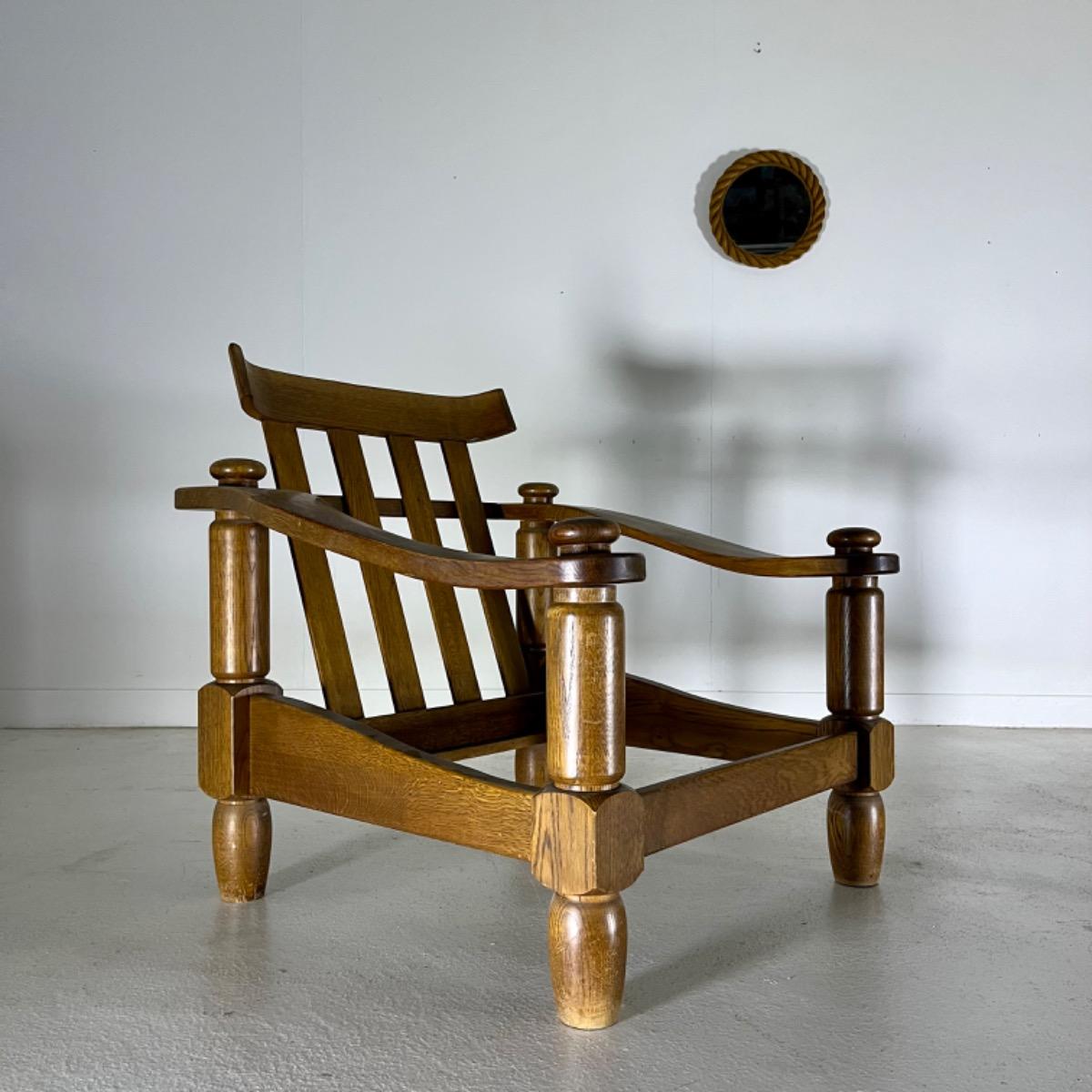 Pair of 1960 rustic modern armchairs 