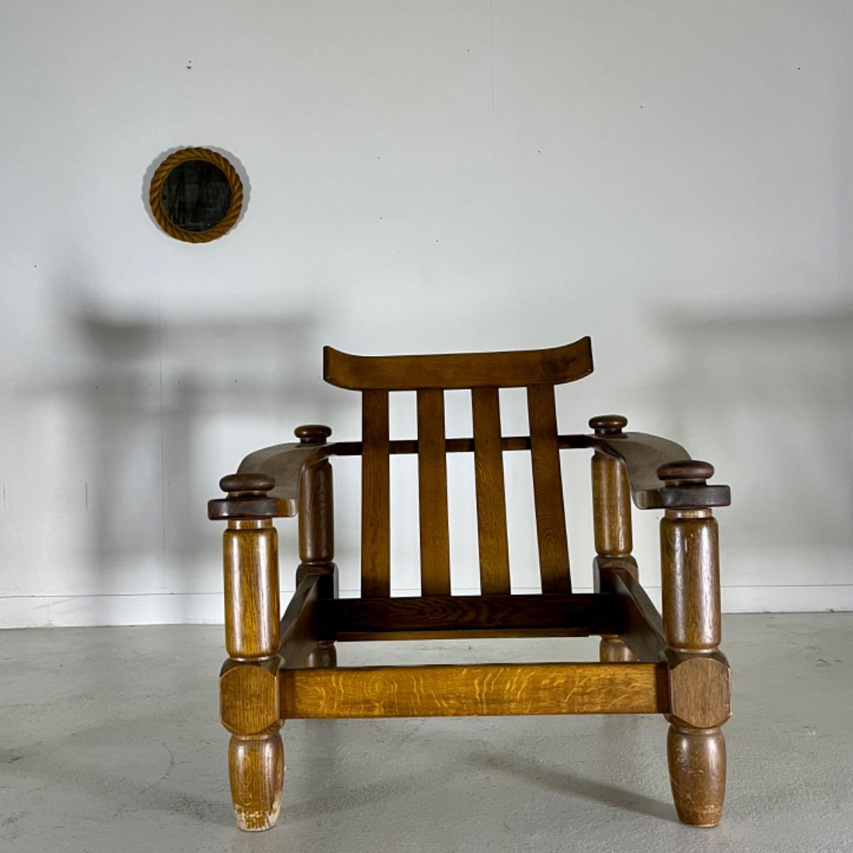 Pair of 1960 rustic modern armchairs 