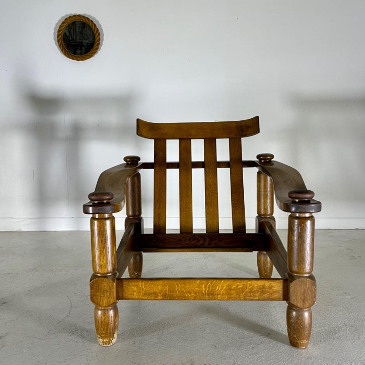 Pair of 1960 rustic modern armchairs 