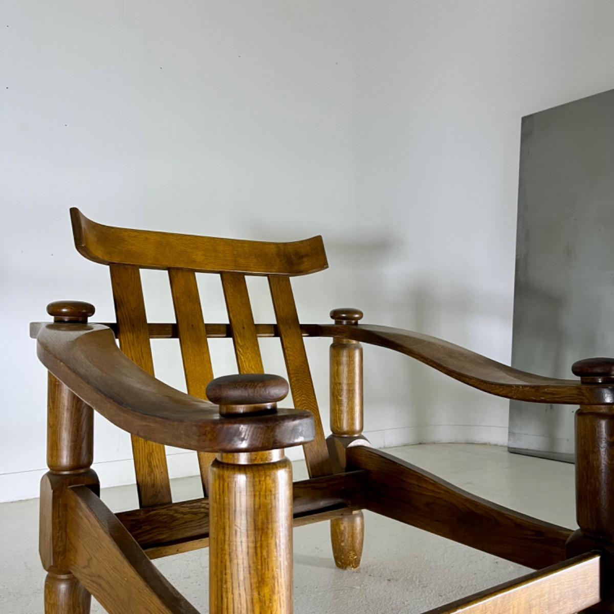 Pair of 1960 rustic modern armchairs 