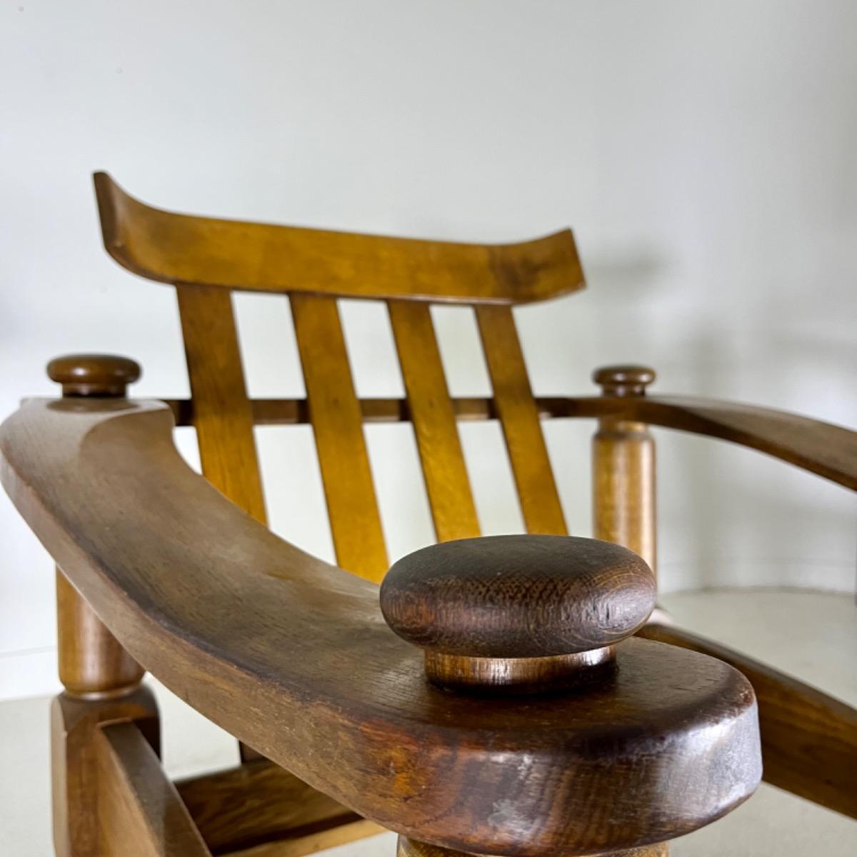 Pair of 1960 rustic modern armchairs 