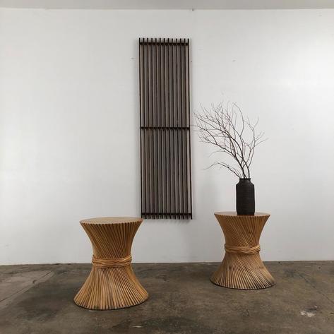 Pair of 1970 bamboo tables