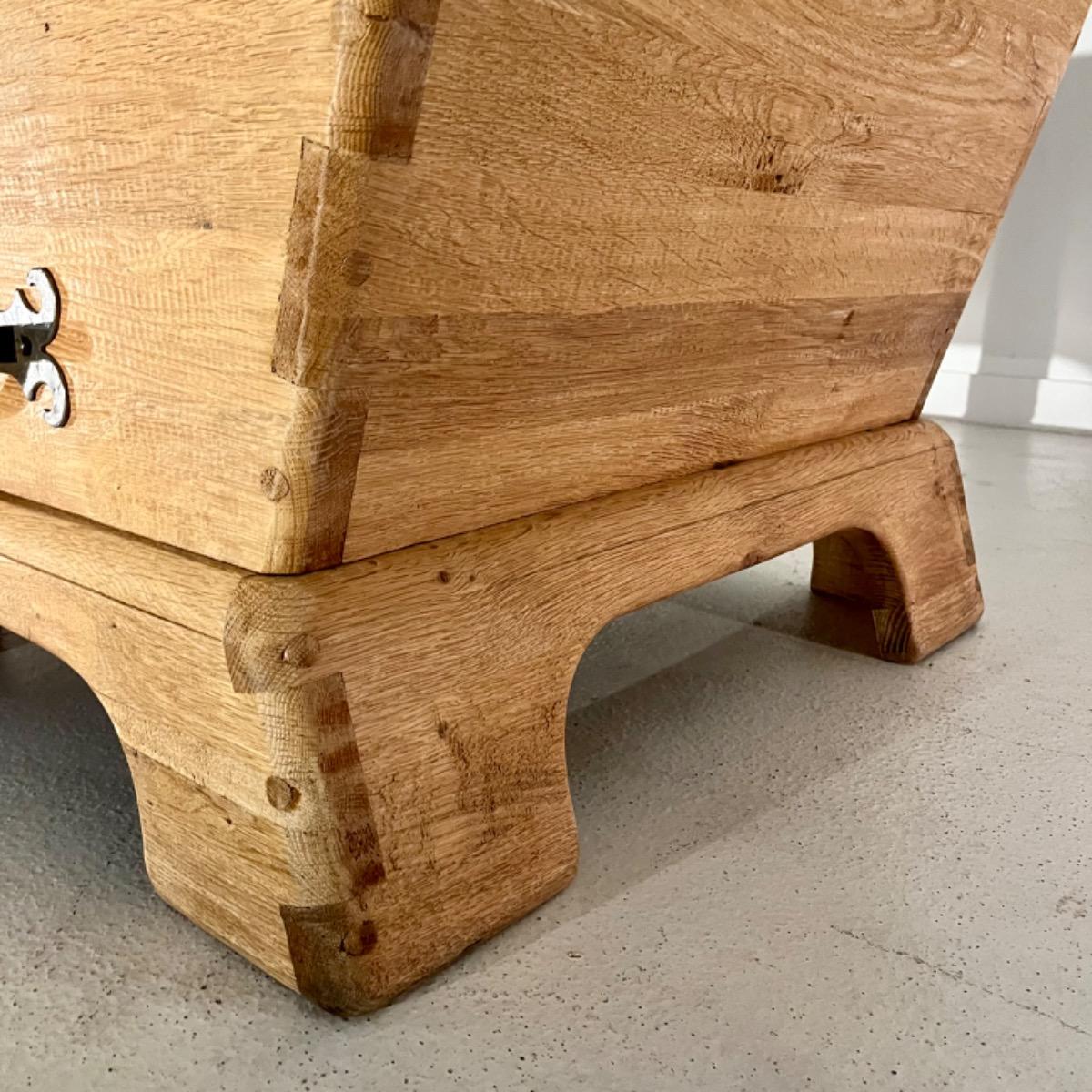 Pair of 1970 brutalist oak armchairs 