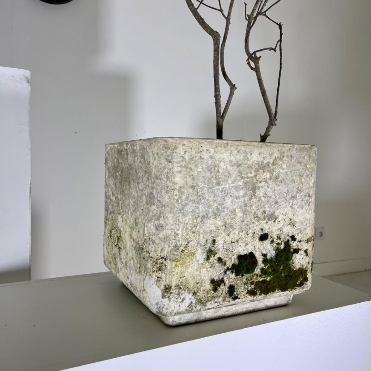 Pair of 1970 French concrete planters 