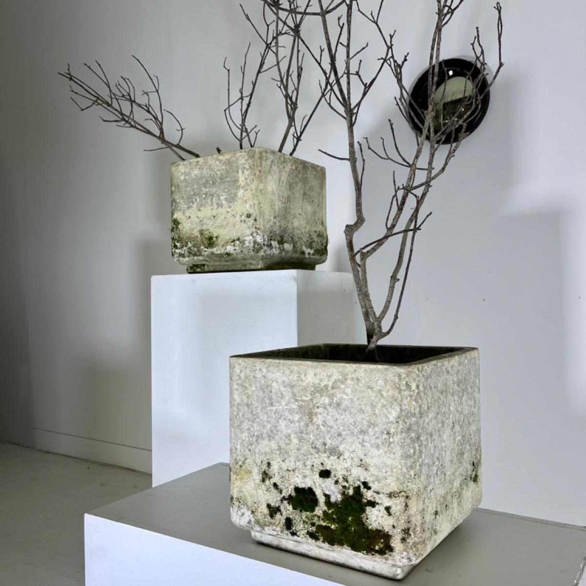 Pair of 1970 French concrete planters 