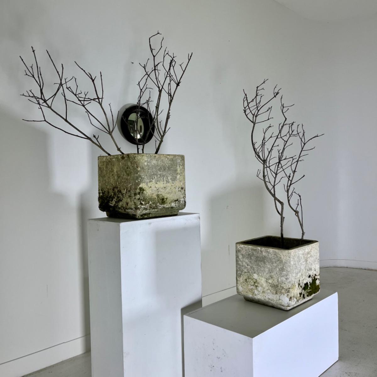 Pair of 1970 French concrete planters 