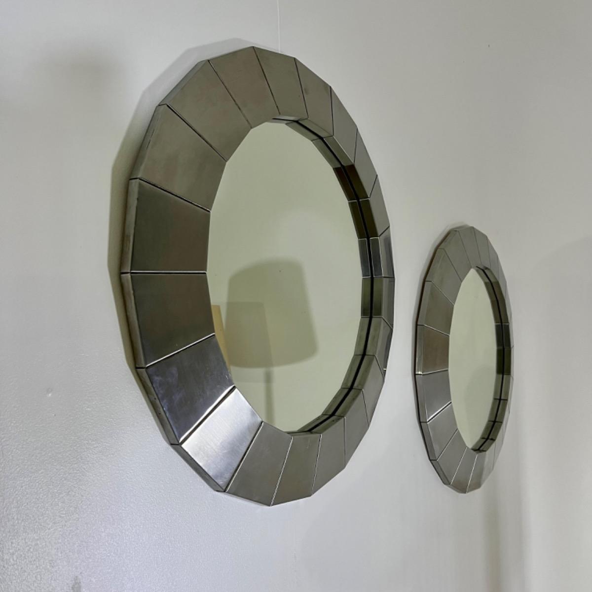 Pair of 1970 metal mirror 