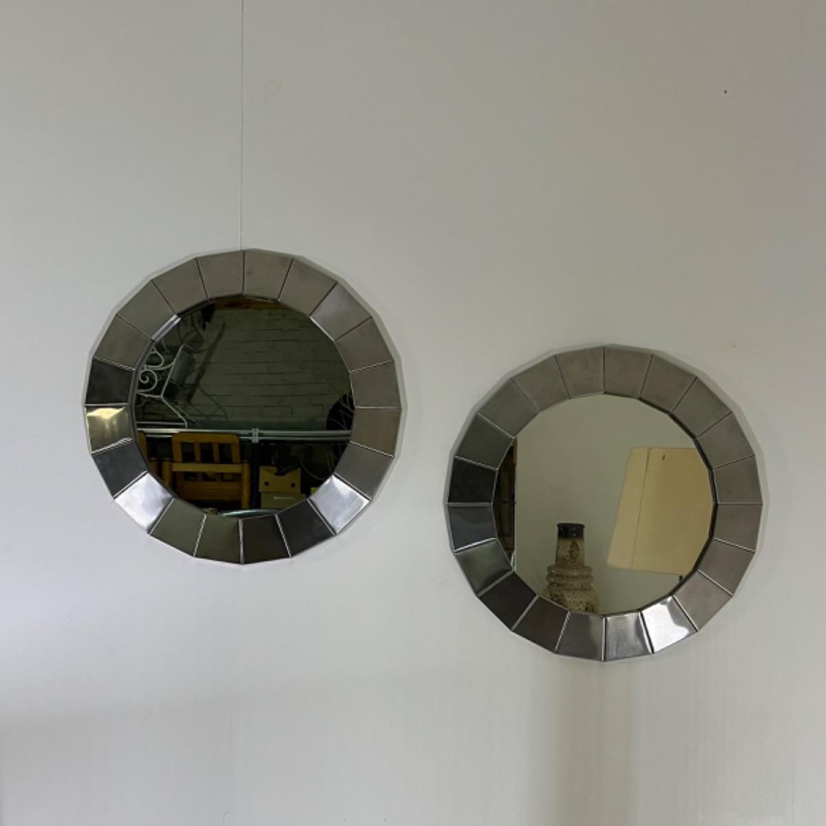 Pair of 1970 metal mirror 