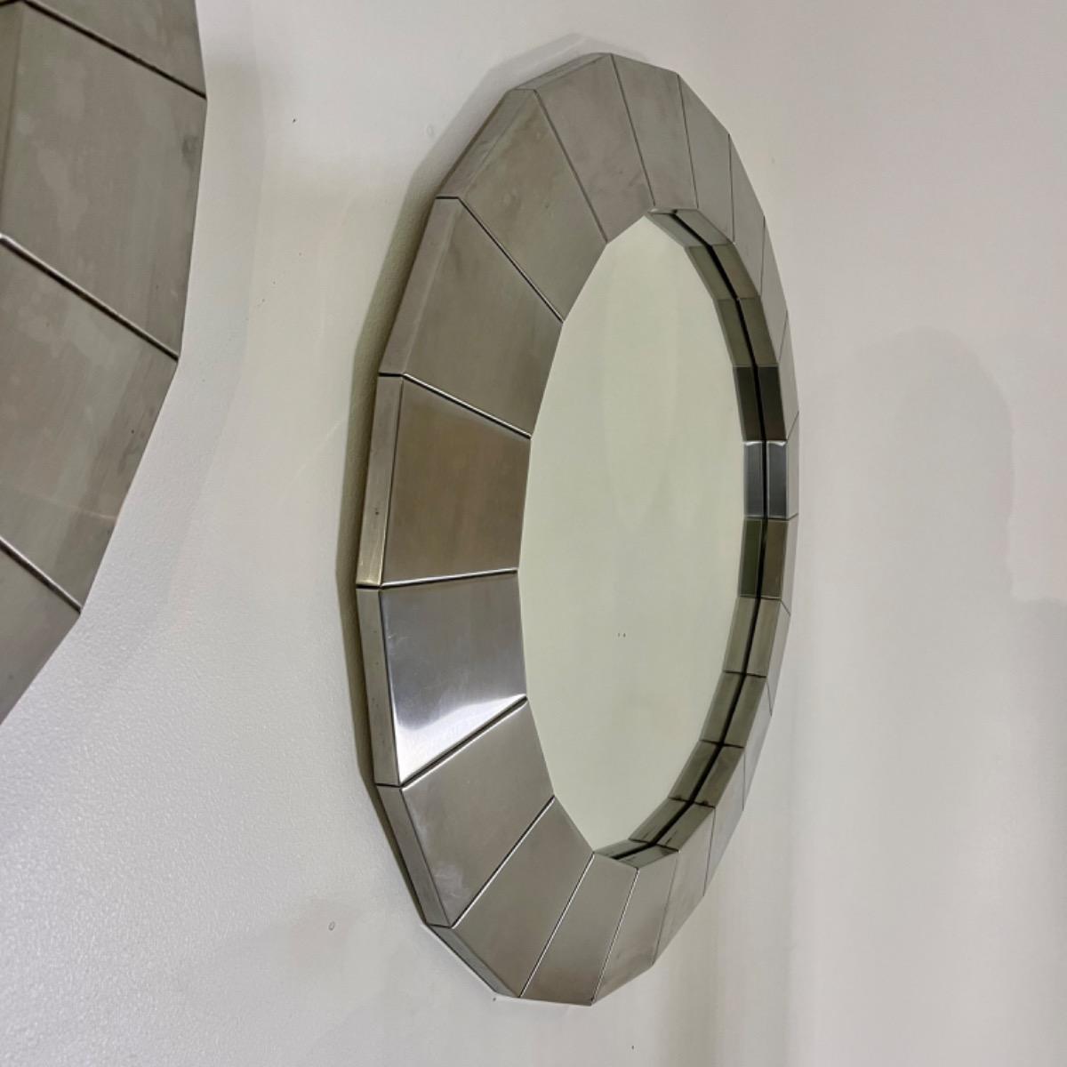 Pair of 1970 metal mirror 