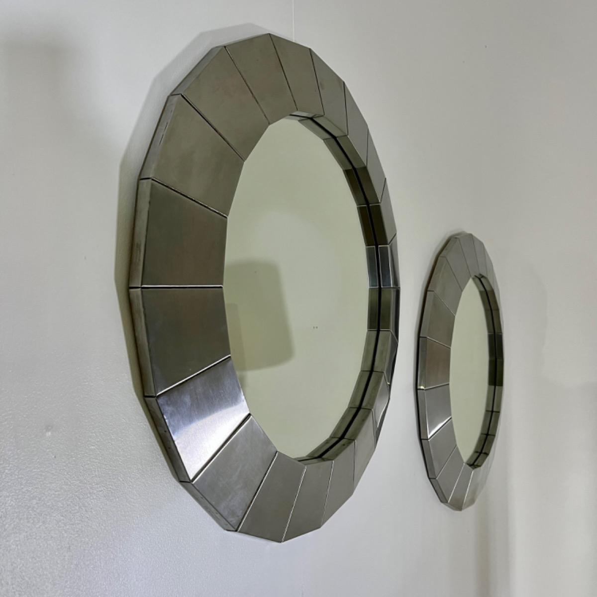 Pair of 1970 metal mirror 