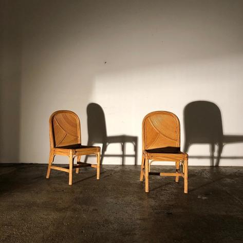 Pair of 1970 rattan chair