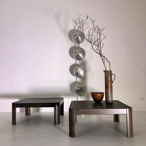 Pair of 1970 slate side tables 