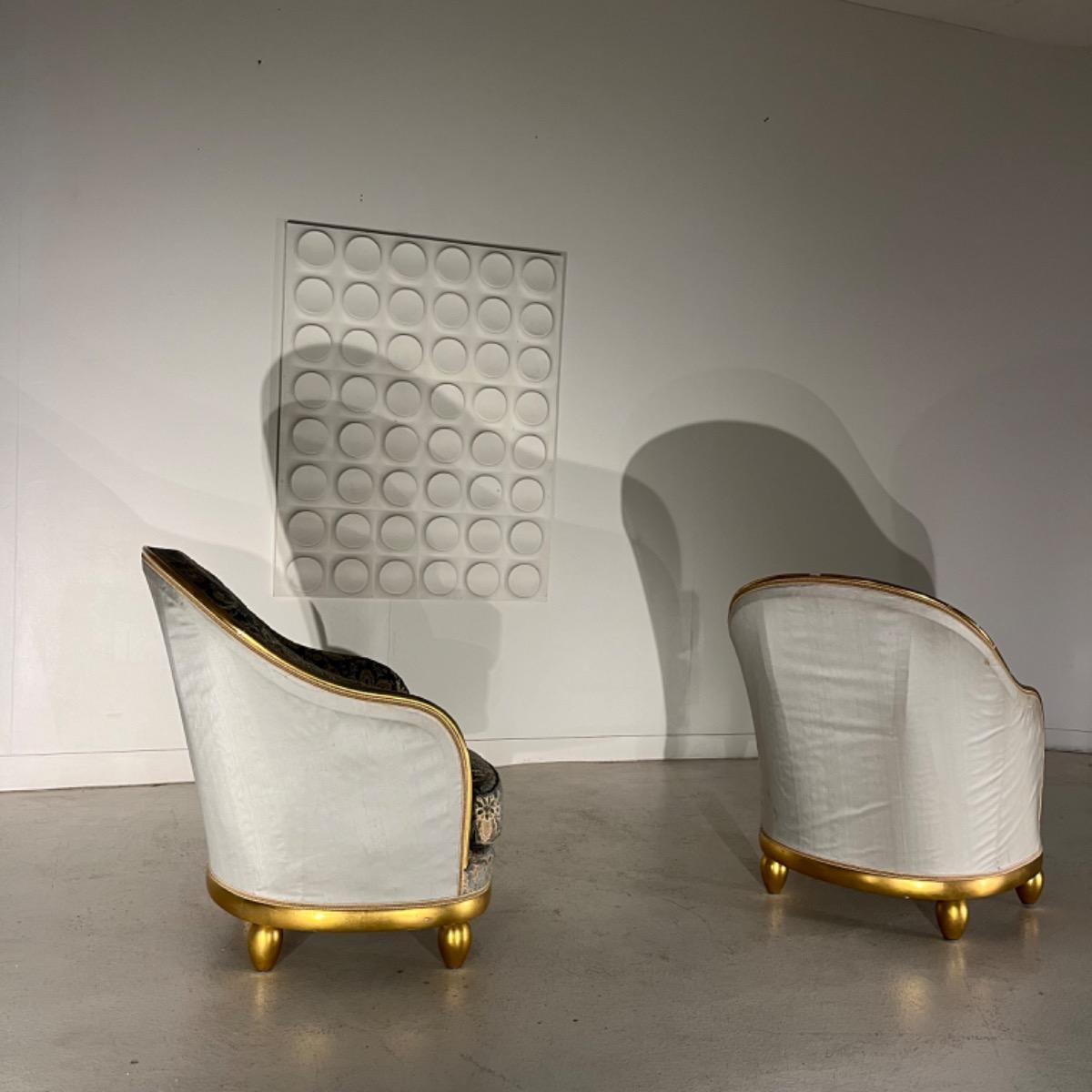 Pair of art deco armchairs 