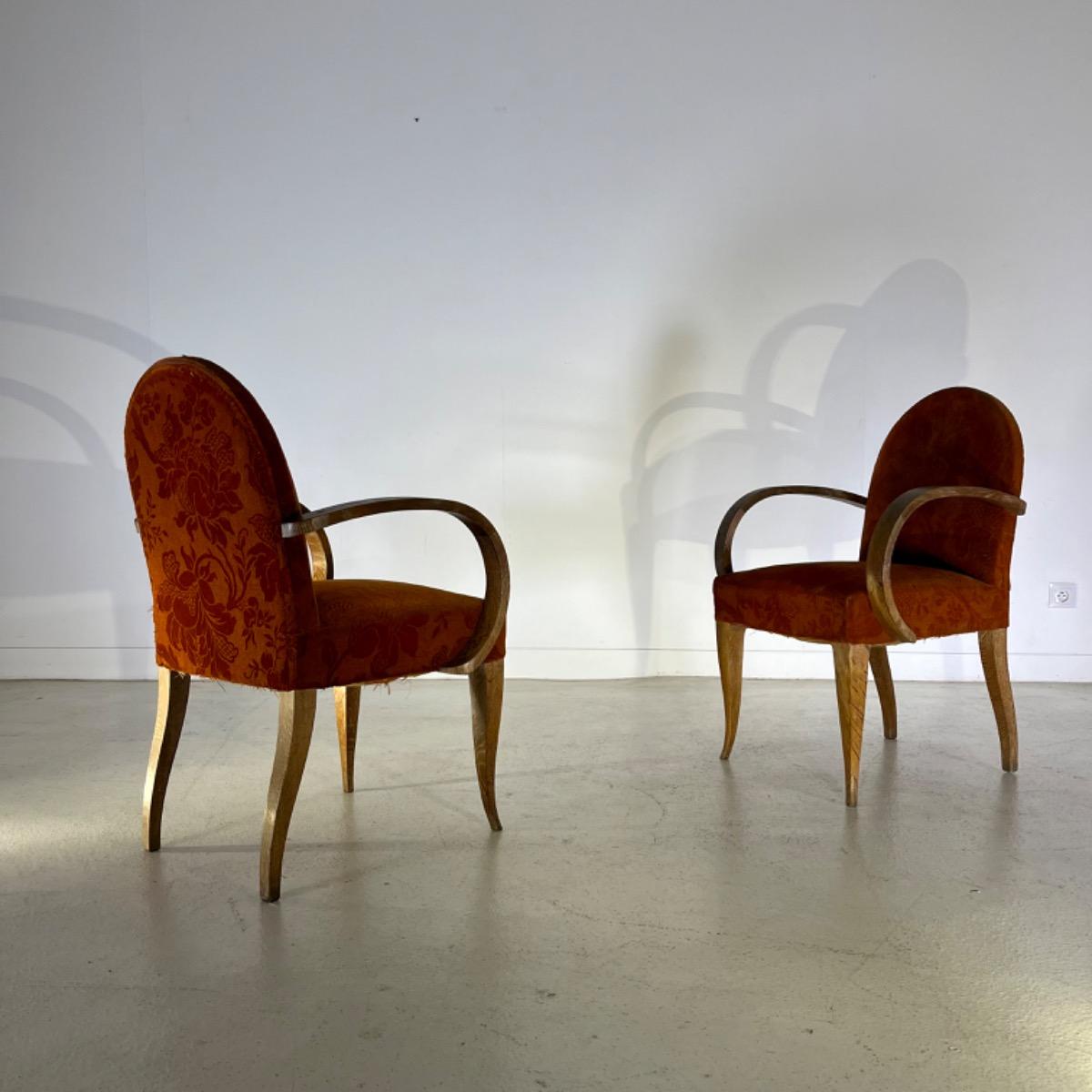 Pair of French 1940 bridge chairs 