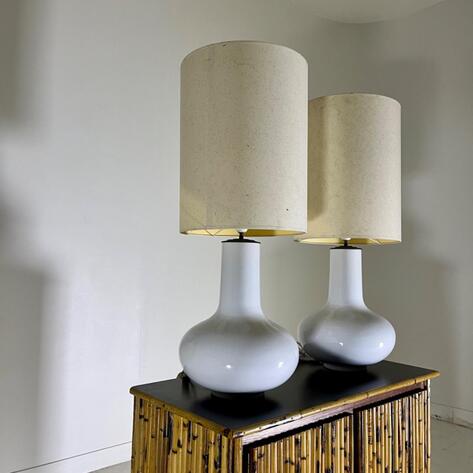 Pair of French 1970 ceramic lamps 