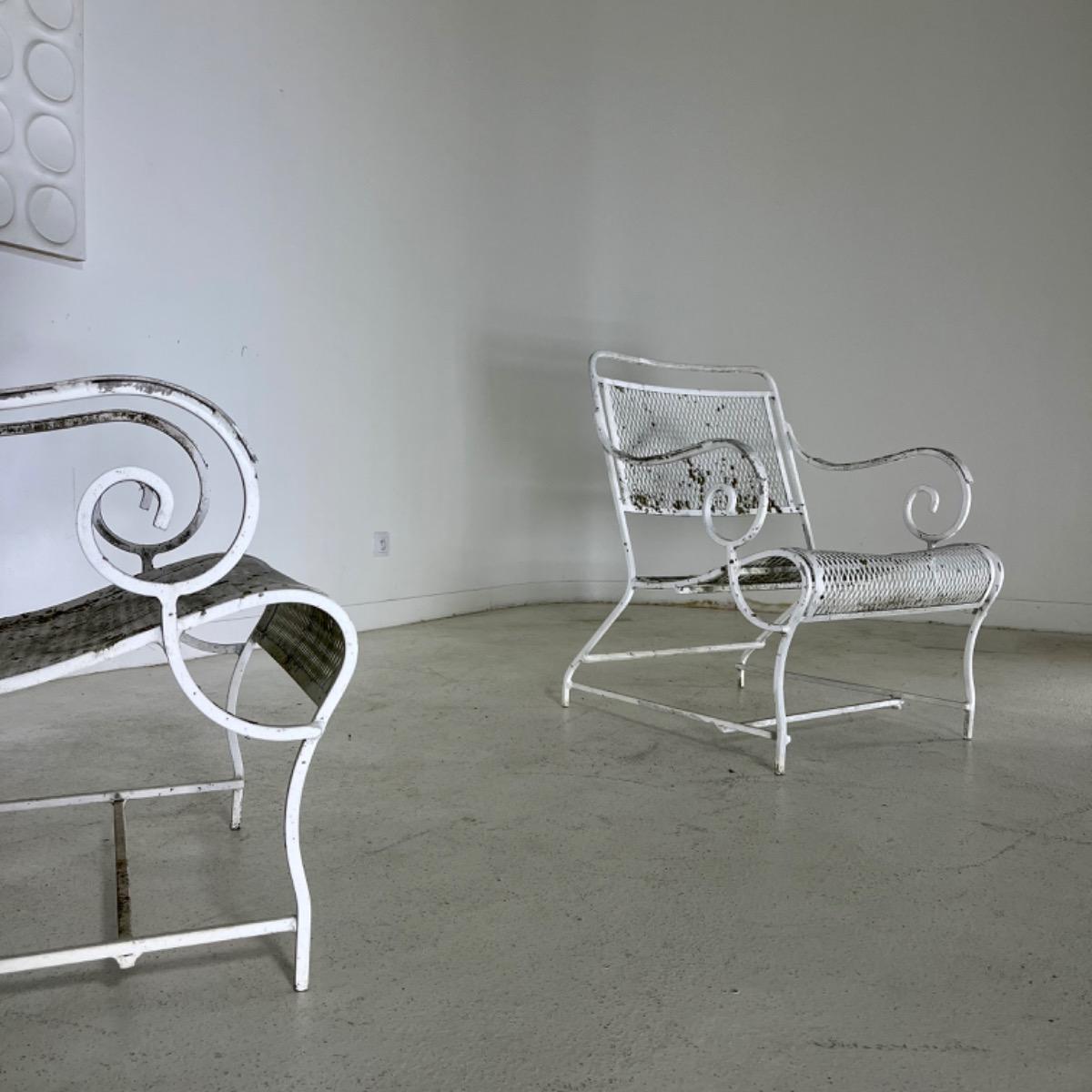 Pair of French 1980 Garden armchairs 