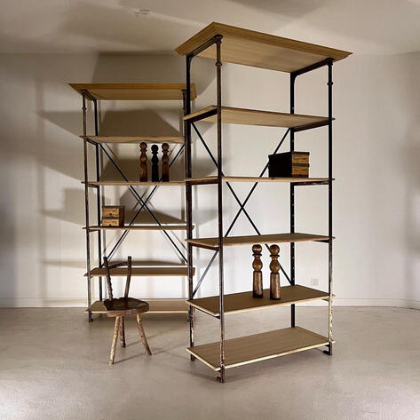 Pair of French shop shelves 