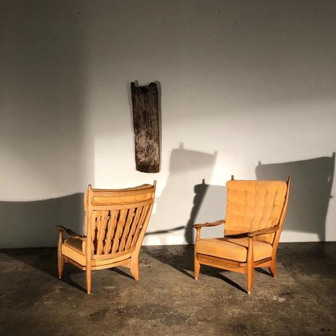 Pair of guillerme et chambron armchairs 