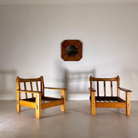 Pair of large 1970 armchairs 