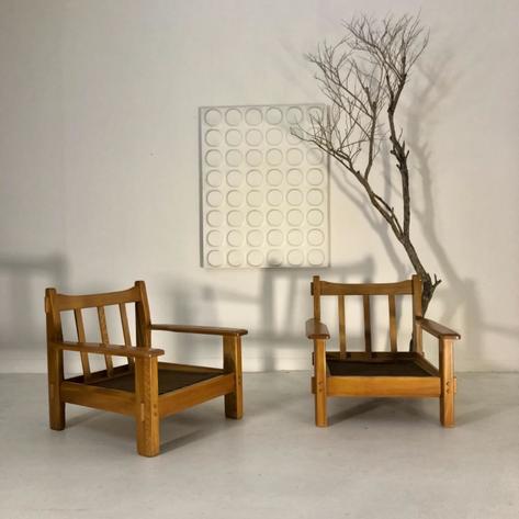 Pair of large 1970 armchairs 