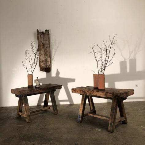 Pair of primitive consoles 