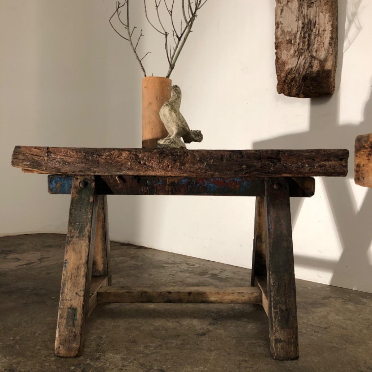 Pair of primitive consoles 