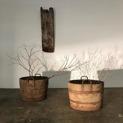 Pair of wooden planters 