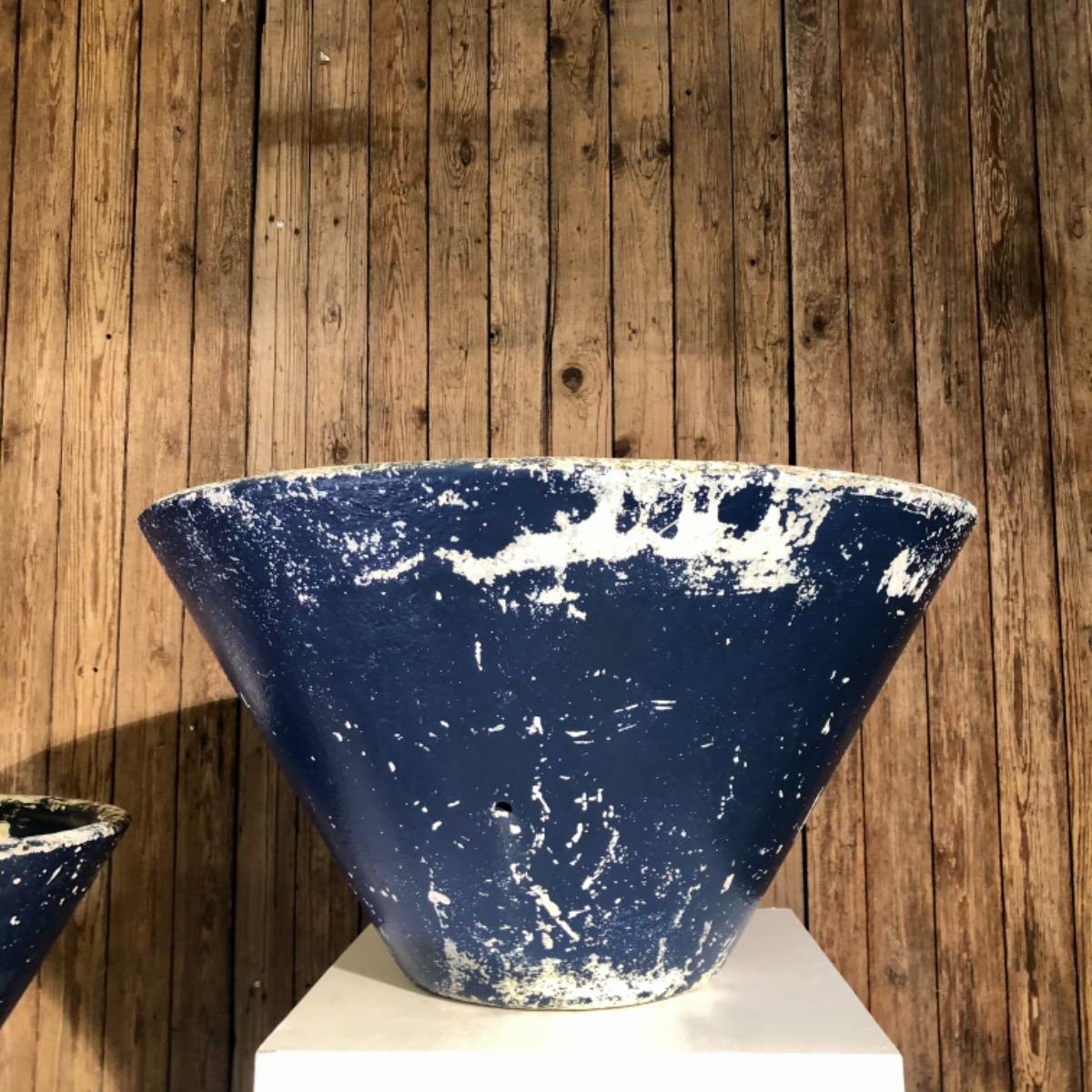 Pair willy guhl concrete planters 