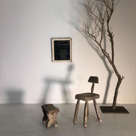 Primitive chair and stoll 