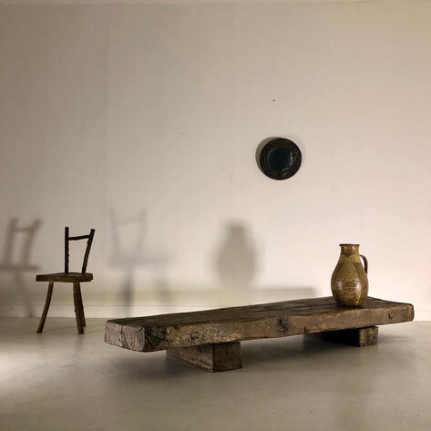 Primitive oak low table 