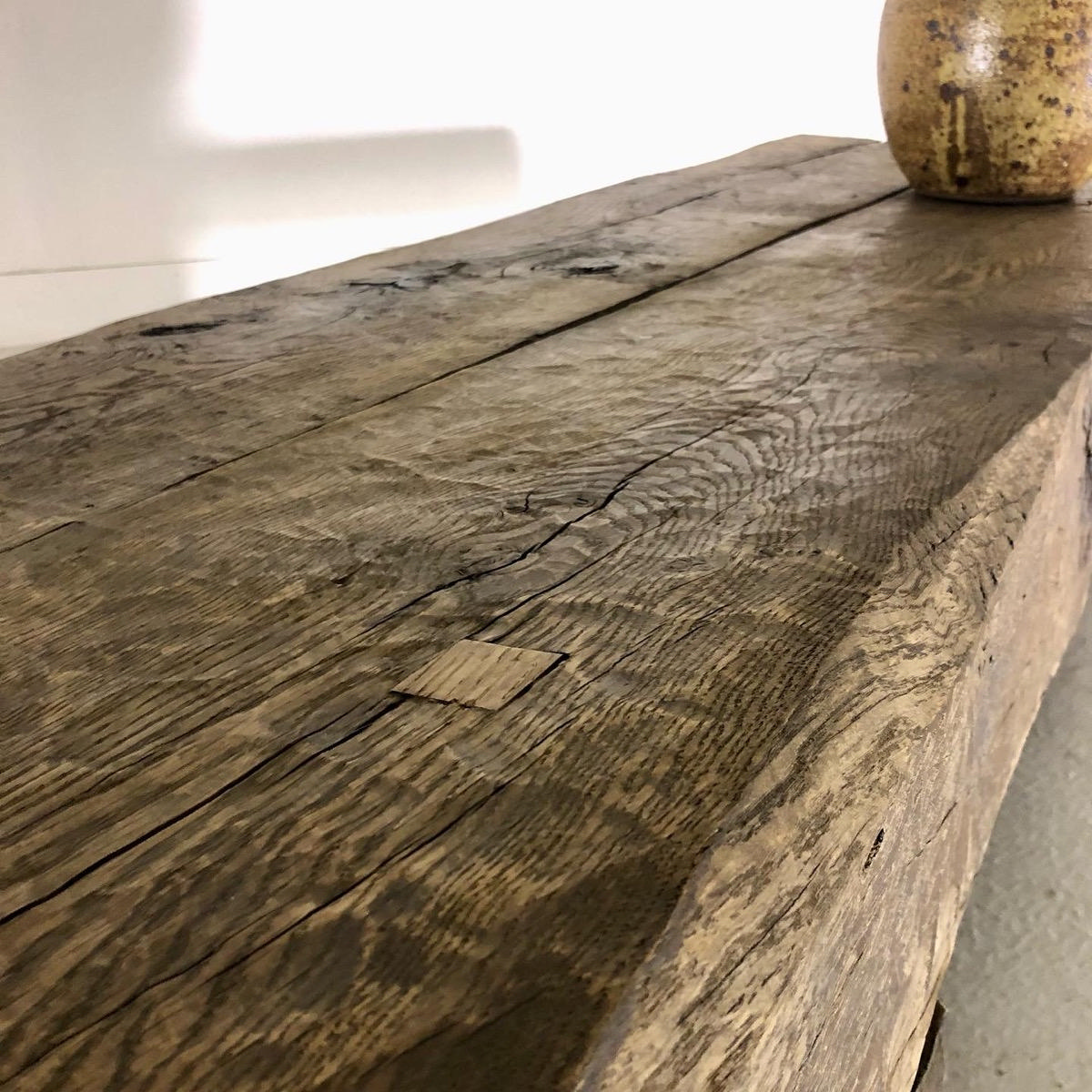 Primitive oak low table 