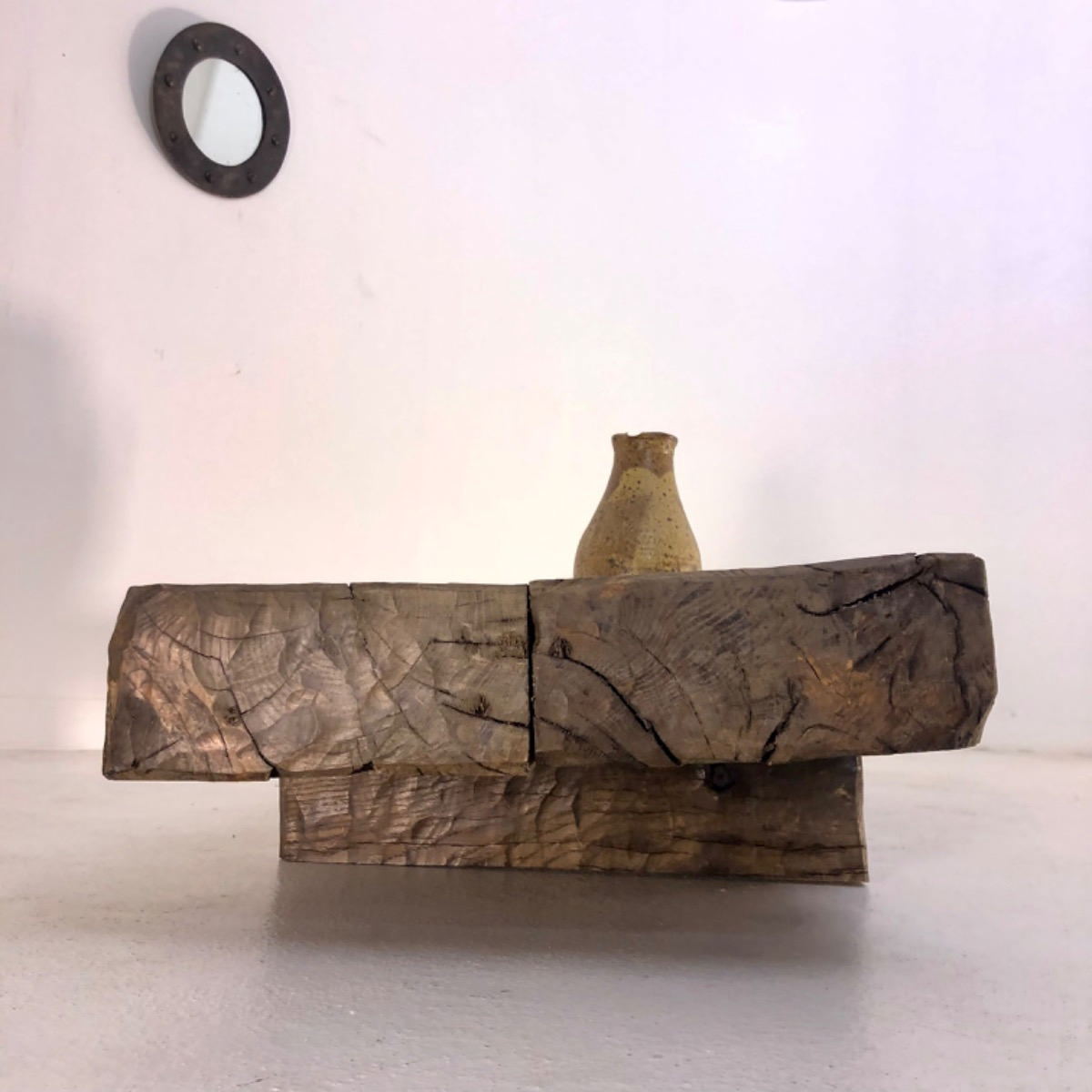 Primitive oak low table 