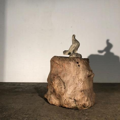 Primitive side table century old